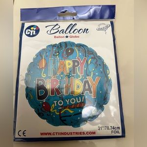 CTI Balloon “Happy Birthday” Foil Balloon 31”-78.74cm Durafloat NIP
